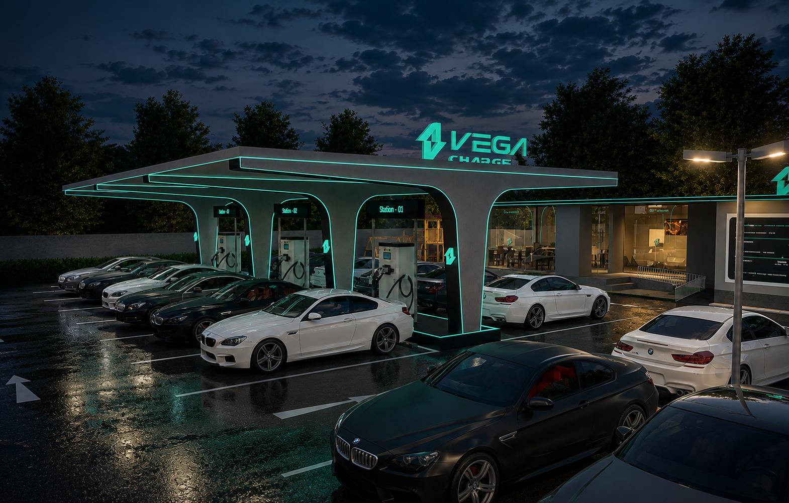 Narketpalle flagship station render at night