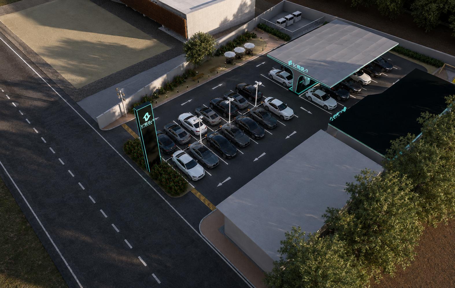Vega Charge station forecourt render